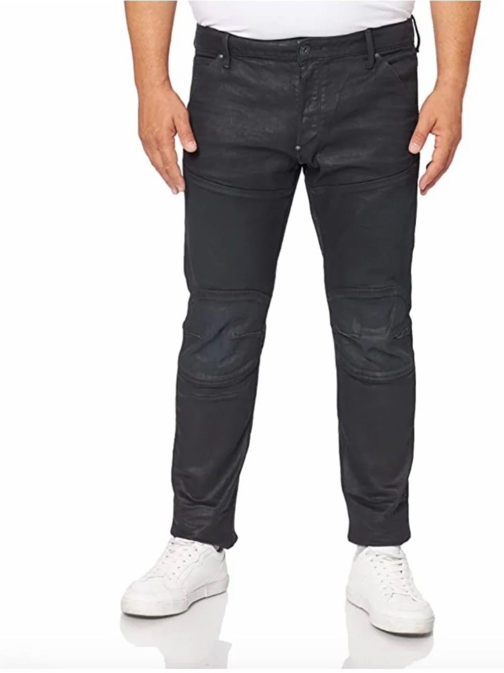 G-Star Raw 5620 3D Low Tapered Jeans in waxed or coated dark gray Sz 36x32